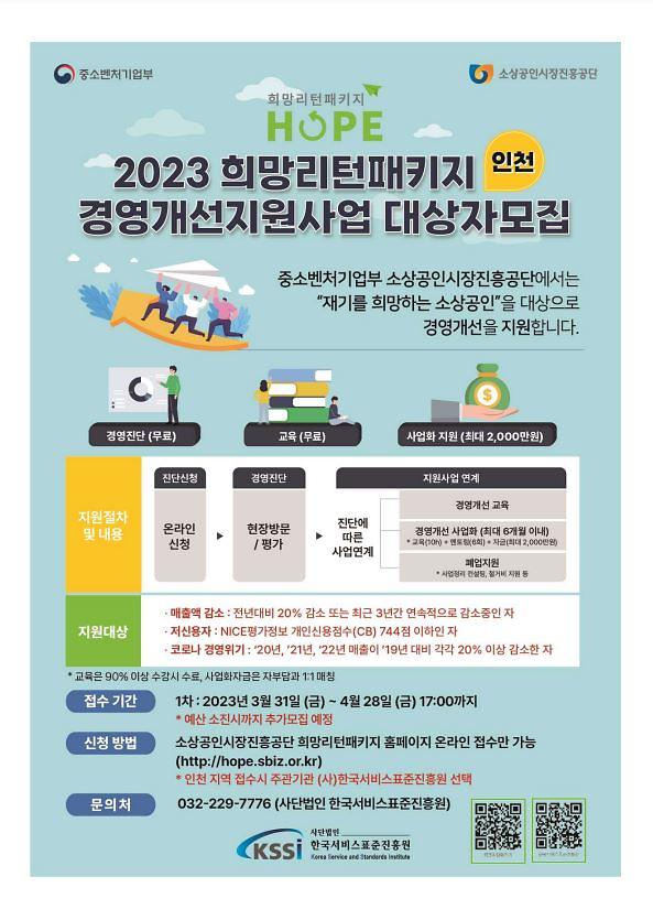 <소상공인시장진흥공단> 2023 희망리턴패키지 경영개선지원사업 대상자 모집 사진