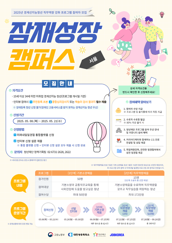 잡코리아×청년재단 2025 잠재성장 캠퍼스(서울) 1기 참여자 모집(5/8~5/21) 사진