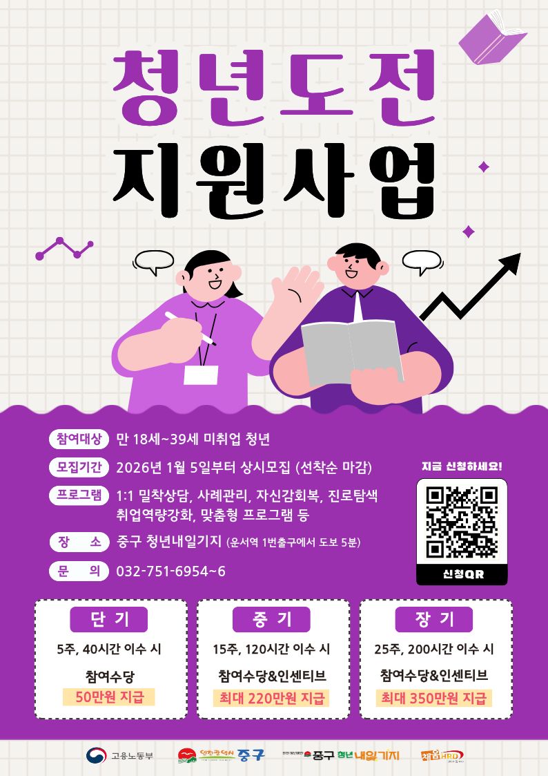 청년도전지원 사업
참여자 모집 증