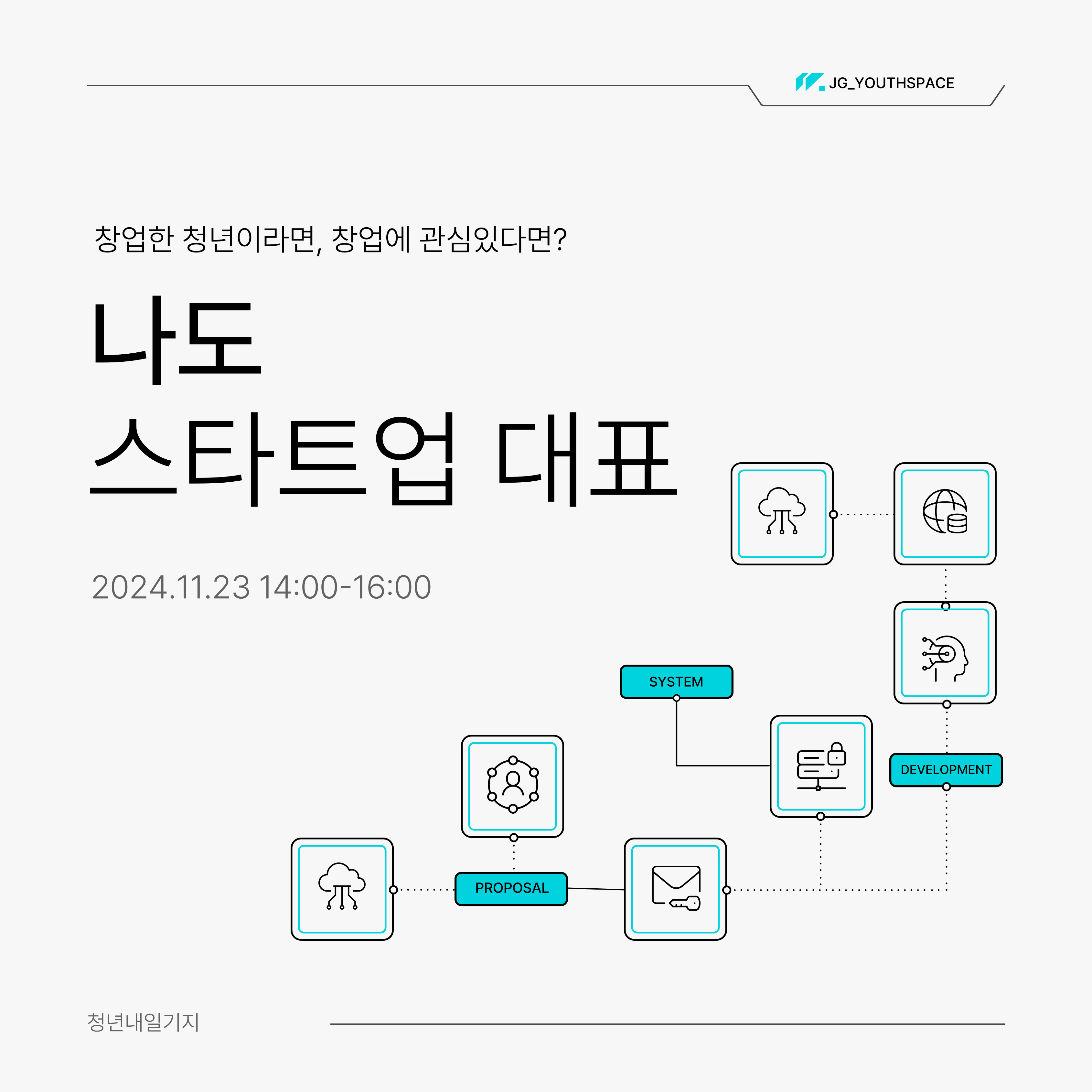 창업한 청년이라면, 창업에 관심있다면?
2024.11.23 14:00-16:00